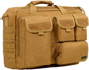 サイバトロン Seibertron 高品質防水900D多機能ショルダーバッグ MOLLE 軍事戦術バッグ トートメッセンジャーバッグ pc laptop Computer Bag (17.3"カーキ)
